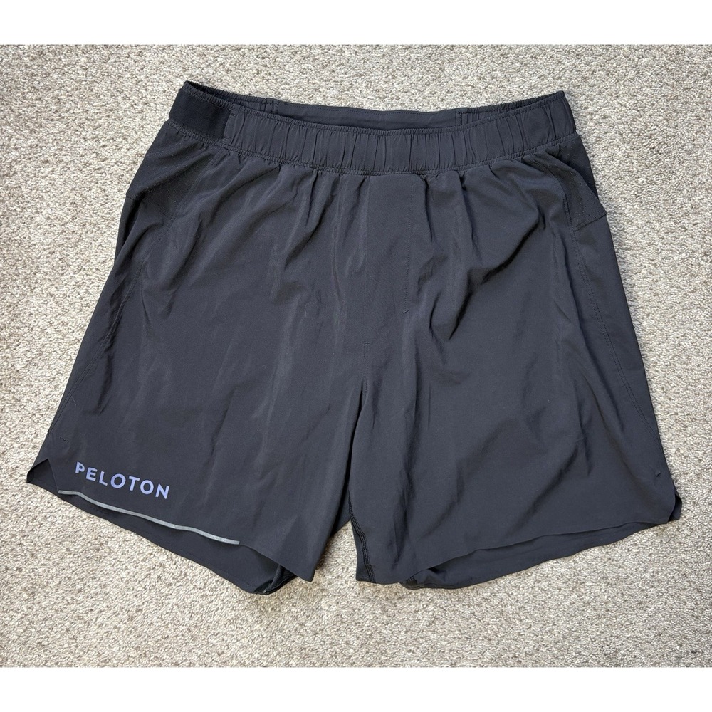 Lululemon Peloton Men's Medium Surge Shorts Solid Black Lined Athletic Running